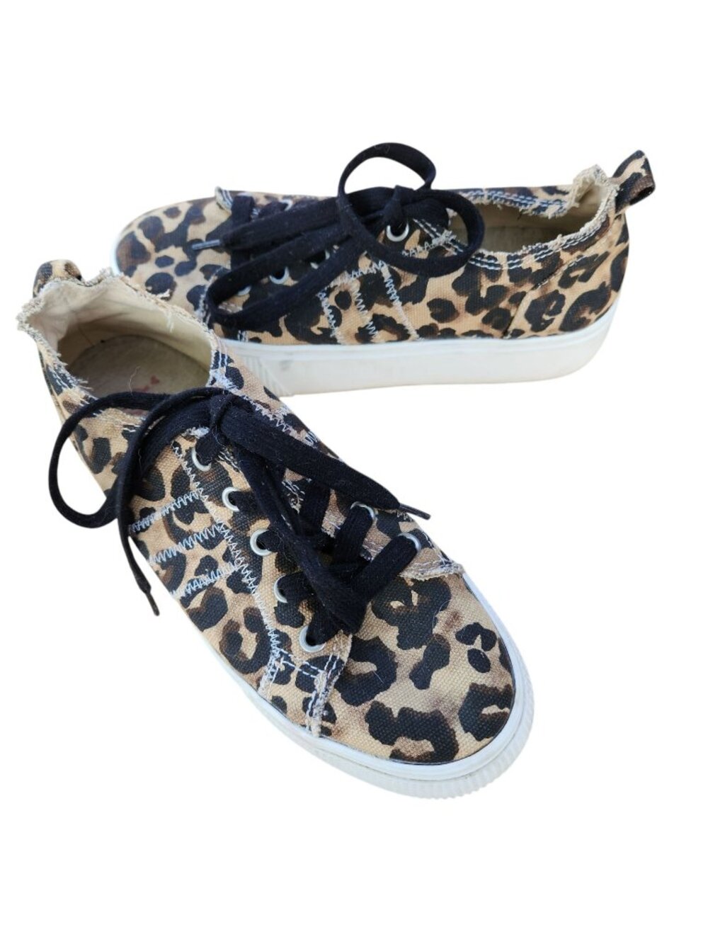 JellyPop Women's New Star Leopard Platform Sneakers Size 6.5M